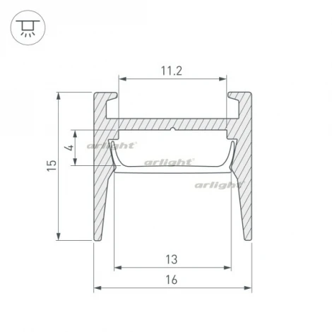 Профиль MIC-H-COMFY-2000 ANOD (Алюминий) 029844 Arlight