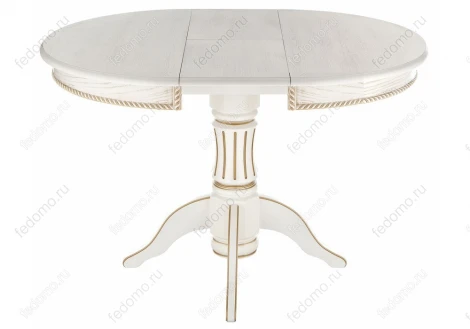 Деревянный стол Woodville Павия молочный / патина золото 406082