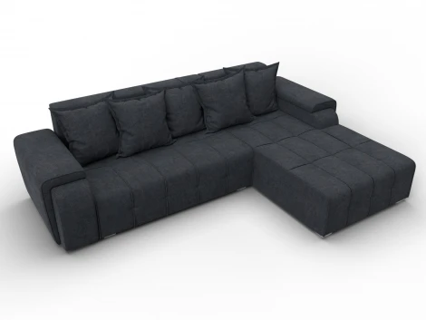 Диван угловой Лига-121 правый угол (ДСП,Брус,Велюр/Темно-серый) Лига Диванов 137356