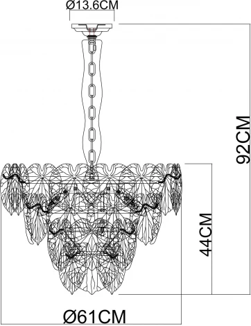 Подвесная люстра Arte Lamp Kapri A4078LM-9CC (220V, на цепи, листья)