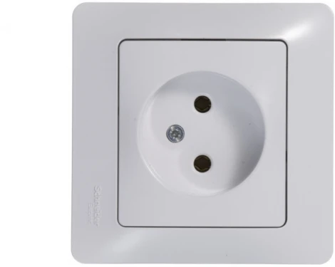 Розетка встраиваемая без заземления (белый) Systeme Electric Glossa GSL000141