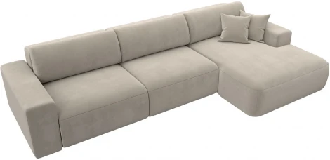 Диван угловой Лига-036 НПБ Классик Лонг правый угол (Бежевый/Микровельвет) Лига Диванов арт.121381