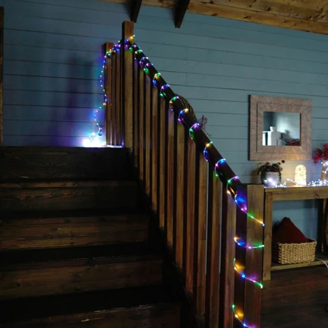 Светодиодная гирлянда линейная Мини Дюралайт мультиколор с контроллером 15м c питанием от сети 220V Feron CL587 51462