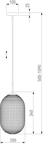 Подвесной светильник Eurosvet Gem 50261/1 серый (220V, на проводе)