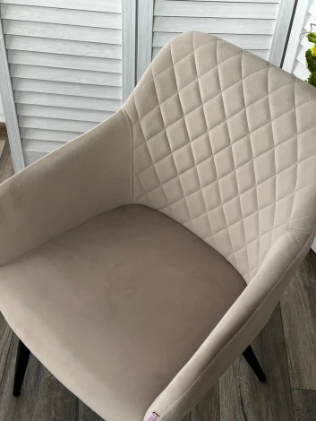 Стул BRANDY 505-7 Капучино, велюр беспальчиковый" / черный каркас, М-City"