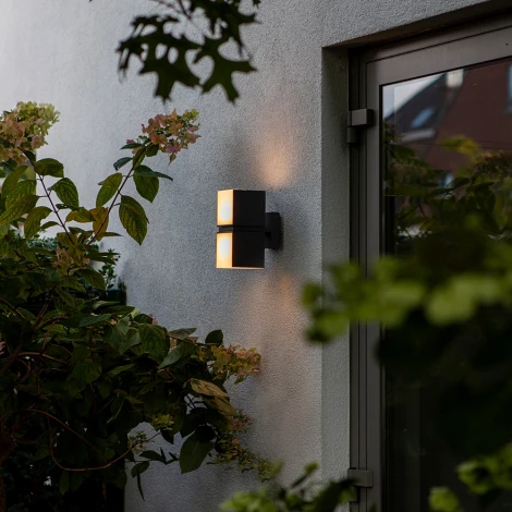 Настенный уличный светильник Arte Lamp A5193AL-2BK (LED, 220V, куб, IP54)