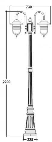 Наземный фонарь IP44 Oasis Light TITAN 84709A 10 Bl (220V, фонарь)