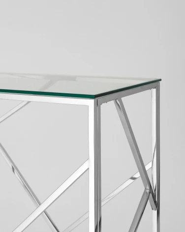 Консоль Stool Group АРТ ДЕКО 120х40 серебро УТ000000892