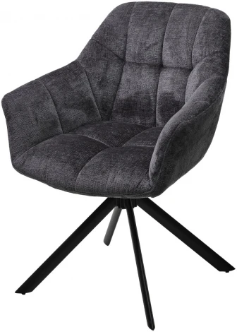 Стул M-City ARVA 180 град. поворот. с возвратом, DAVIS HARMONY-90 Тем-серый, шенилл / Черный