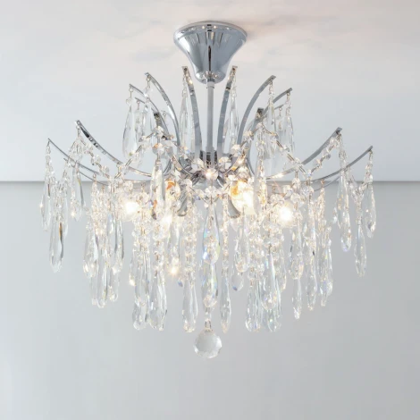 Потолочная люстра каскадная на штанге Citilux Селена CL302160 (220V, хрусталь)