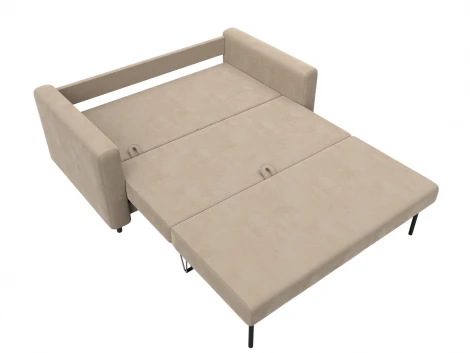 Диван прямой Лига-070 (ЛДСП,Брус,Фанера/Дерево/Велюр/Бежевый) Лига Диванов 129743