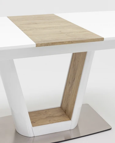 Стол обеденный Stool Group Атланта раскладной 160-200*90 глянцевый белый УТ000002660