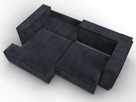 Диван угловой Лига-061 угол левый (ДСП,Брус,Фанера,Велюр/Темно-серый) Лига Диванов 131153L