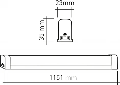 Настенно-потолочный линейный светильник светодиодный ЭРА LLED-04-0-40K-016