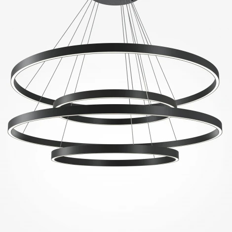 Подвесной светильник ярусный светодиодный Maytoni Rim MOD058PL-L174BK (220V, на тросе)
