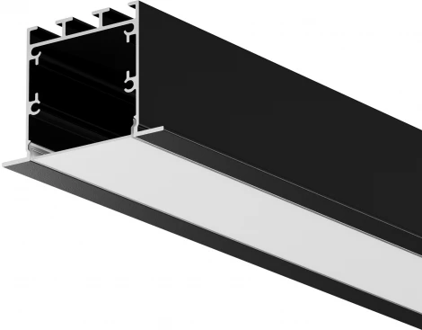 Алюминиевый профиль встраиваемый под гипсокартон с накладным фланцем 50x35 черный, 2 м, ALM-5035T-B-2M Maytoni 632012