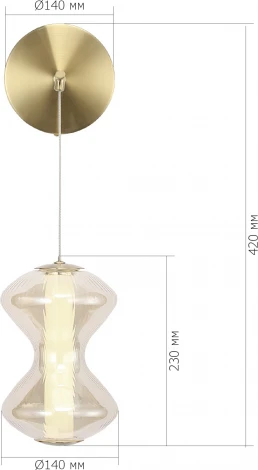 Бра ST Luce Spine SL6136.201.01 золото/коньячный LED 1*6W 3000K (220V)