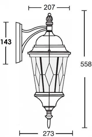 Настенный фонарь уличный Oasis Light ASTORIA 2M 91402M cover Gb ромб (220V, IP44)