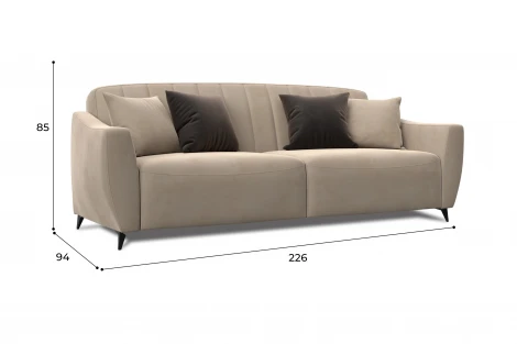 Диван-книжка Лига-095 НПБ (ДВП,ДСП,ЛДСП,Брус,Фанера,ЛДВП/Металл/Велюр/Бежевый) Лига Диванов 132531