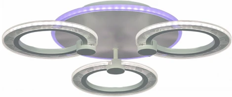 Потолочная люстра светодиодная на штанге с пультом Reluce 20309-0.3-3+1 WT 57W (220V, кольцо)
