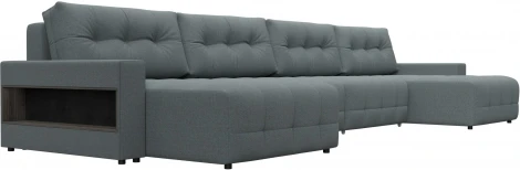 Диван п-образный с полками Лига-053 НПБ Лонг Лига Диванов (Рогожка) арт.128978