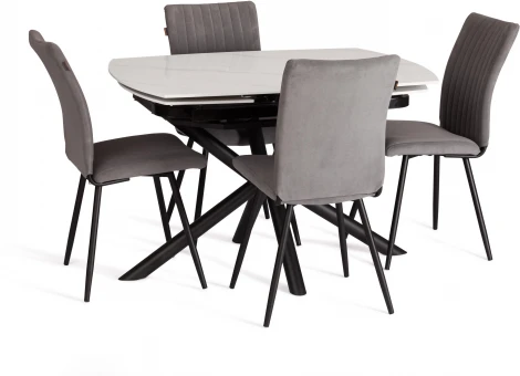 Стол обеденный Winston/Винстон Tetchair (Керамика,Металл/Белый,Черный) арт.21856