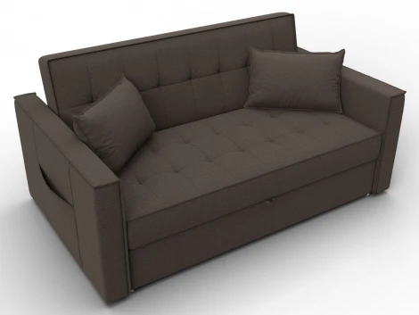 Диван прямой Лига-104 (140) (ЛДСП,Брус,Фанера,Рогожка/Коричневый) Лига Диванов 134859