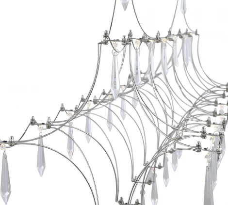 Подвесная люстра светодиодная ST Luce Gravetta SL6603.103.17 Хром/Прозрачный LED 1*17W 4000K (220V, на тросе)