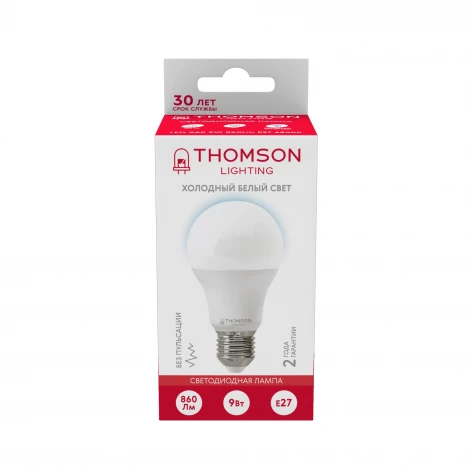 Лампочка светодиодная белая груша E27 9W Thomson A60 TH-B2302
