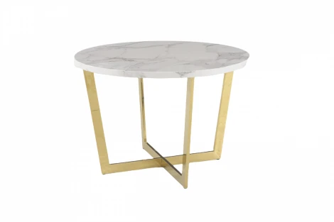 Стол обеденный IST-CASA Амали F-1374, 110х110х75 см, белый мрамор