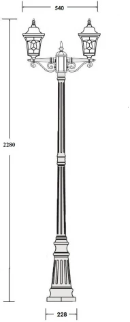 Наземный фонарь IP44 Oasis Light VENECIA 2S 91809SA Bl (220V, фонарь)