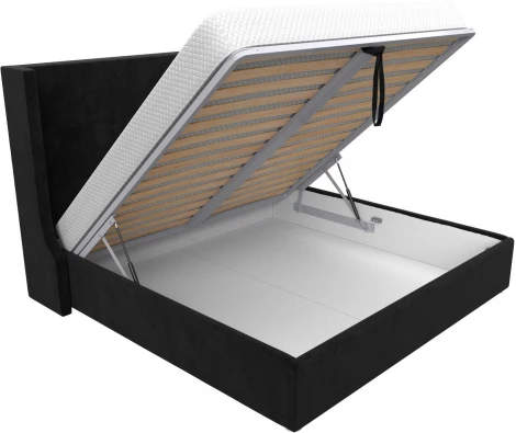 Кровать интерьерная Ларго 200 (Черный/Велюр) Лига Диванов арт.120750