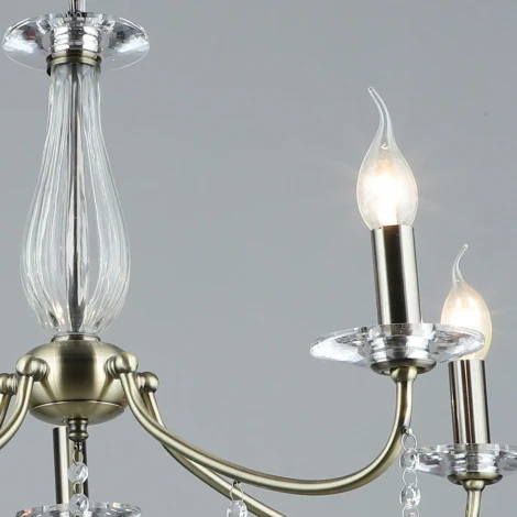 Подвесная люстра Reluce 03953-0.4-05 AB (220V, подвески, на цепи, подсвечник, свеча)