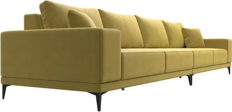 Диван прямой Льюес Лонг (Желтый/Микровельвет) Лига Диванов арт.122390