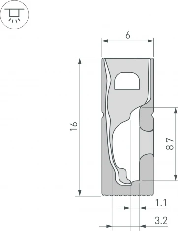 Силиконовый профиль WPH-FLEX-0616-SIDE-S9-5m FULL BLACK (Arlight, Силикон) 045842