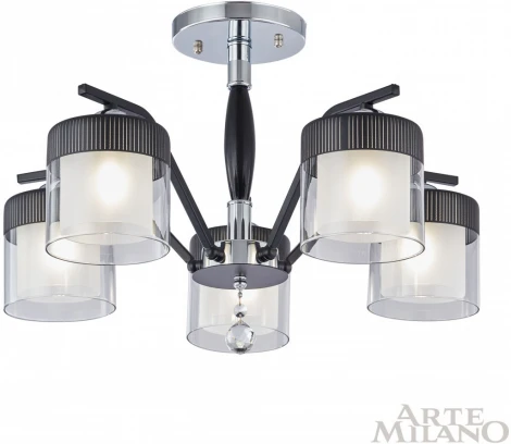 Потолочная люстра на штанге Arte Milano Napoli-2646 332646/5 CR+BK (220V, подвески)