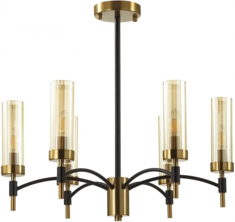 Потолочная люстра на штанге Lumion Sharon 6538/6C черный, латунь E14 6*40W 220V