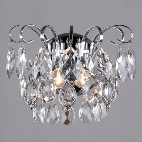 Настенный светильник Eurosvet Crystal 10081/2 хром/прозрачный хрусталь Strotskis