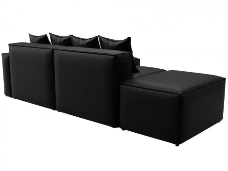 Диван угловой модульный Лига-063 угол правый (ДСП/Пластик/Экокожа/Черный) Лига Диванов 129790