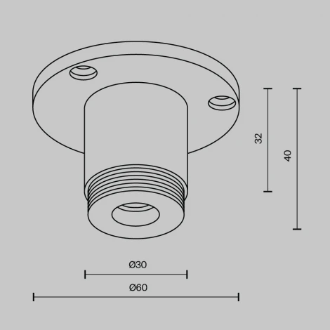 Основание для накладного монтажа системы Shelf с внешней резьбой без ввода питания Maytoni Accessories for system Shelf CA022BO-B