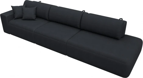 Диван прямой Лига-036 НПБ Модерн Лонг подлокотник слева Лига Диванов (Замша) арт.127698L