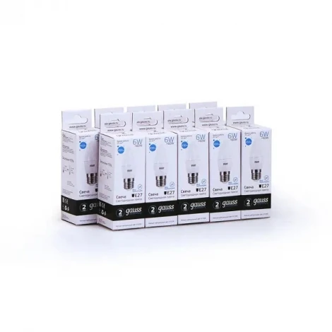 Лампочка светодиодная E27 6 Вт 560 lm 4100K нейтральное свечение Gauss 33226