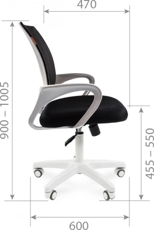 Компьютерное кресло CHAIRMAN 696 white (Пластик,Ткань,Сетка/Черный)
