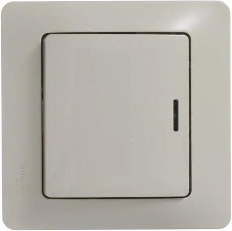 Выключатель встраиваемый одноклавишный с подсветкой (бежевый) Systeme Electric GSL000213