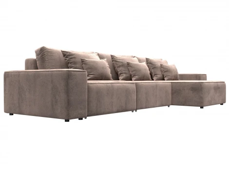 Диван угловой Лига-074 угол универсальный (ДСП/Пластик/Велюр/Бежевый) Лига Диванов 129867