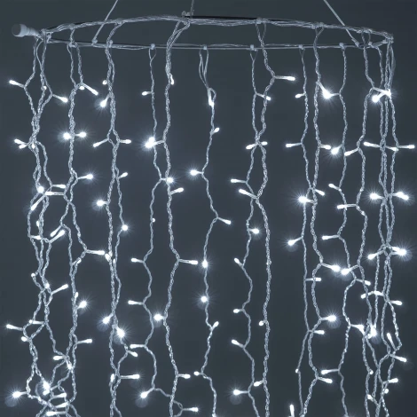 Гирлянда Занавес Облегченный 2 x 1 м белый 220В, 200 LED, провод прозрачный ПВХ, IP54 Laitcom PCL200NOT-10-2W
