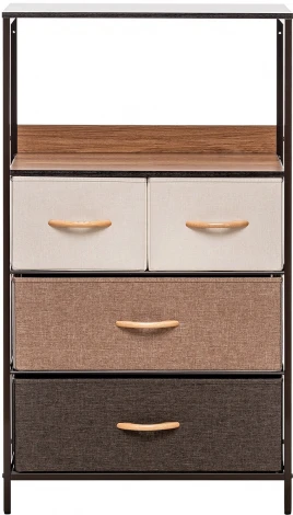 Комод Локи 4 ящ., Каркас Коричневый, Бежевый/Светло-коричневый/Темно-коричневый 2500000183492 Leset