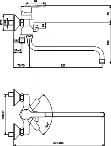 Смеситель Vidima Уно BA240AA универсальный