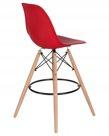 Стул барный DSW BAR (ножки светлый бук, цвет сиденья красный (R-02))