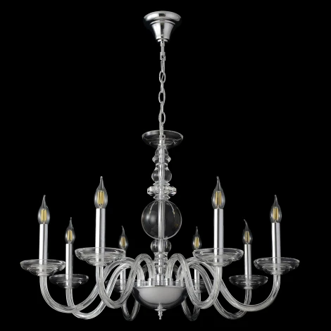 Подвесная люстра Crystal Lux ARABESQUE SP8 CHROME (220V, на цепи, подсвечник, свеча)